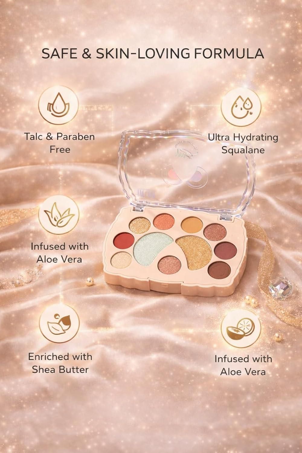 Eyeshadow Palette Shimmer & Glitter Shades (Pack of 1)