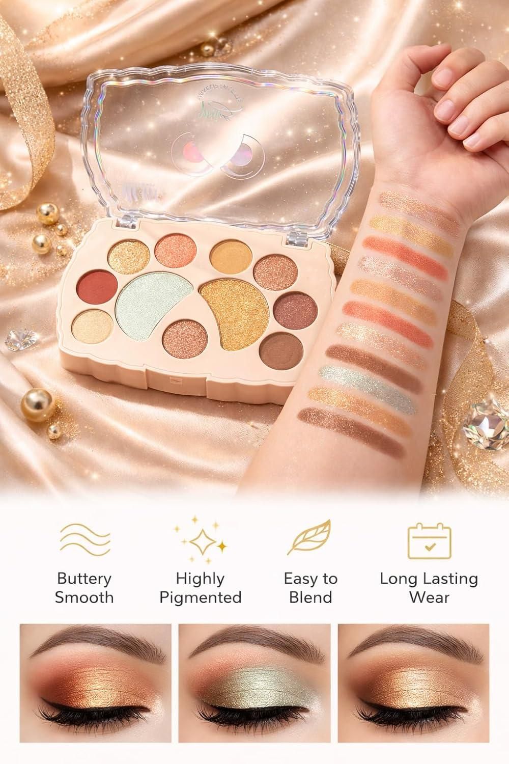 Eyeshadow Palette Shimmer & Glitter Shades (Pack of 1)